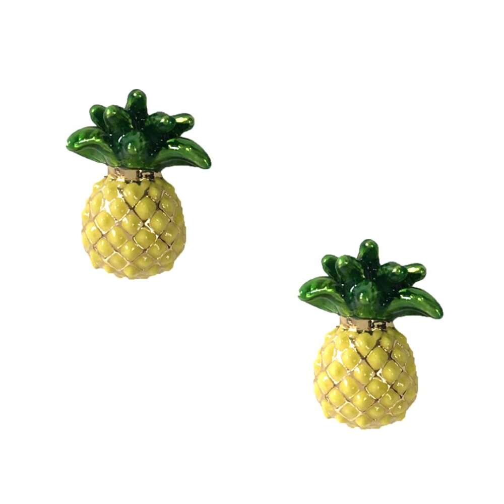 Kate Spade "Any Way You Slice It" Pineapple Stud Enamel Earrings